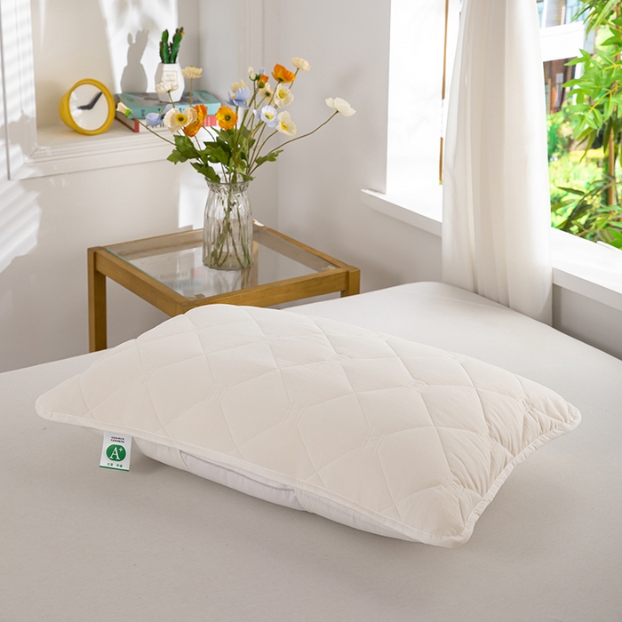 91家纺网 家纺一手货源 找家纺 安逸恋 2025新款A类水洗棉大豆夹棉枕套48*74cm出口跨境 米白