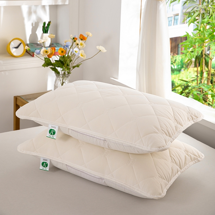 91家纺网 家纺一手货源 找家纺 安逸恋 2025新款A类水洗棉大豆夹棉枕套48*74cm出口跨境 米白