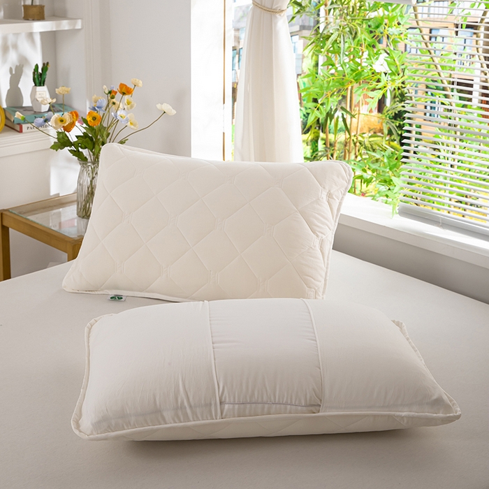 91家纺网 家纺一手货源 找家纺 安逸恋 2025新款A类水洗棉大豆夹棉枕套48*74cm出口跨境 米白