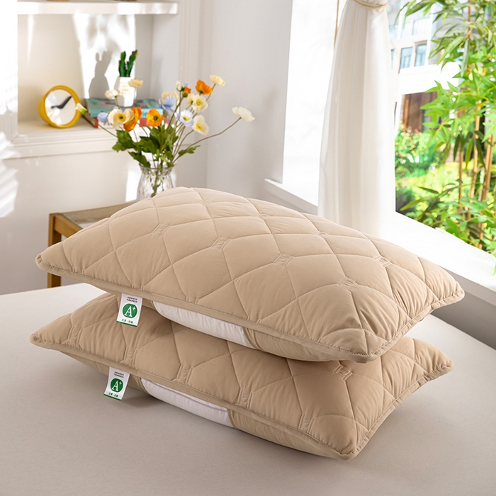 91家纺网 家纺一手货源 找家纺 安逸恋 2025新款A类水洗棉大豆夹棉枕套48*74cm出口跨境 咖色