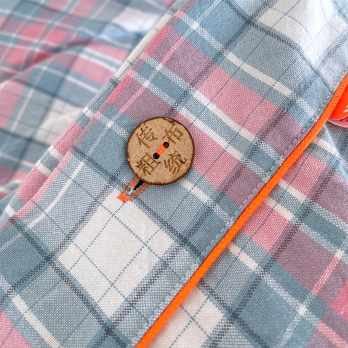 91家纺网 家纺一手货源 找家纺 春皖家纺 2025新款全棉色织密拷老粗布系列-单床单 粉格格