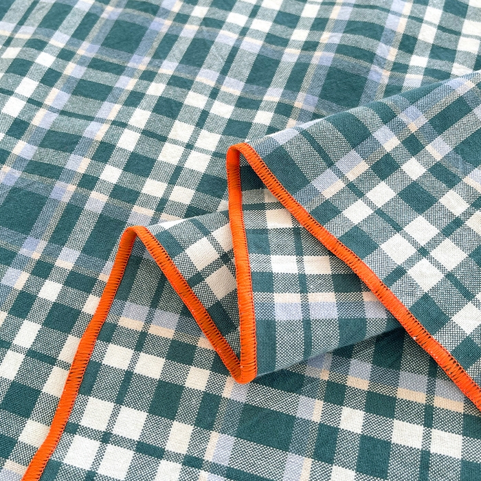 91家纺网 家纺一手货源 找家纺 春皖家纺 2025新款全棉色织密拷老粗布系列-单床单 墨绿格