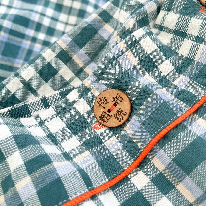 91家纺网 家纺一手货源 找家纺 春皖家纺 2025新款全棉色织密拷老粗布系列-单床单 墨绿格