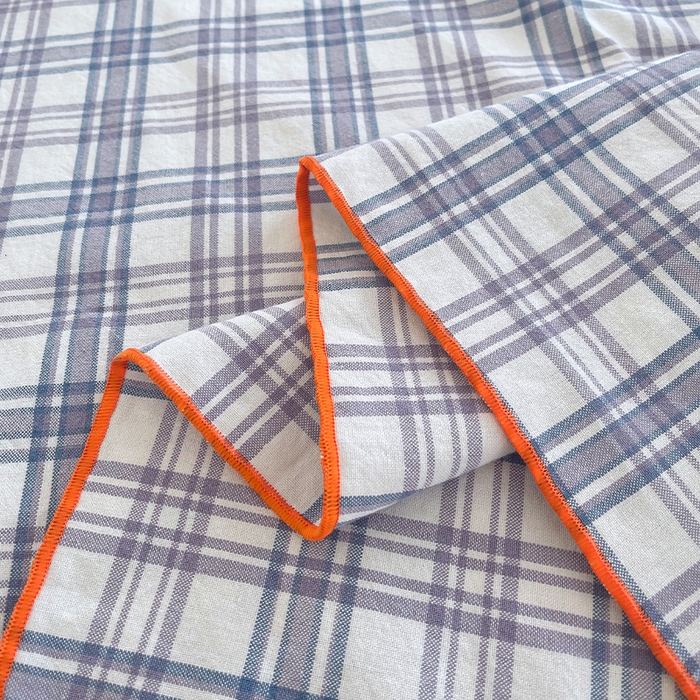 91家纺网 家纺一手货源 找家纺 春皖家纺 2025新款全棉色织密拷老粗布系列-单床单 紫草格