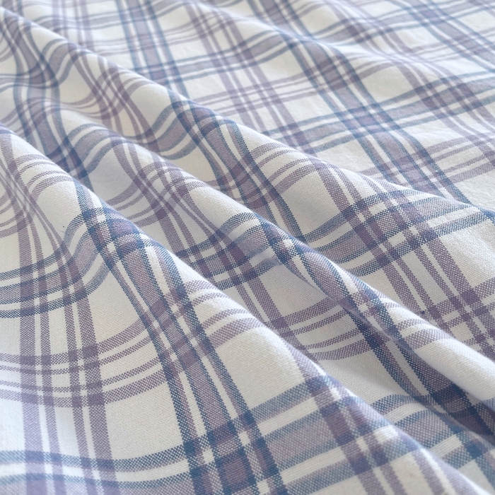 91家纺网 家纺一手货源 找家纺 春皖家纺 2025新款全棉色织密拷老粗布系列-单枕套 紫草格