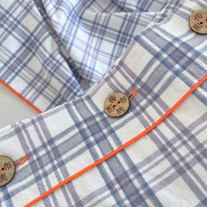 91家纺网 家纺一手货源 找家纺 春皖家纺 2025新款全棉色织密拷老粗布系列-单枕套 紫草格