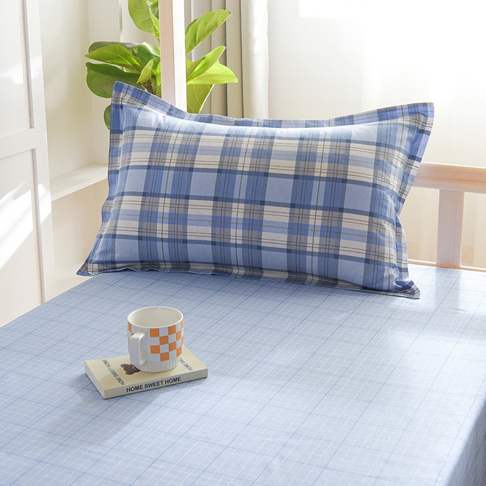 91家纺网 家纺一手货源 找家纺 鑫宇2025新款13372全棉学生宿舍上下铺三件套床单款床笠款可定制 梦的启航-蓝