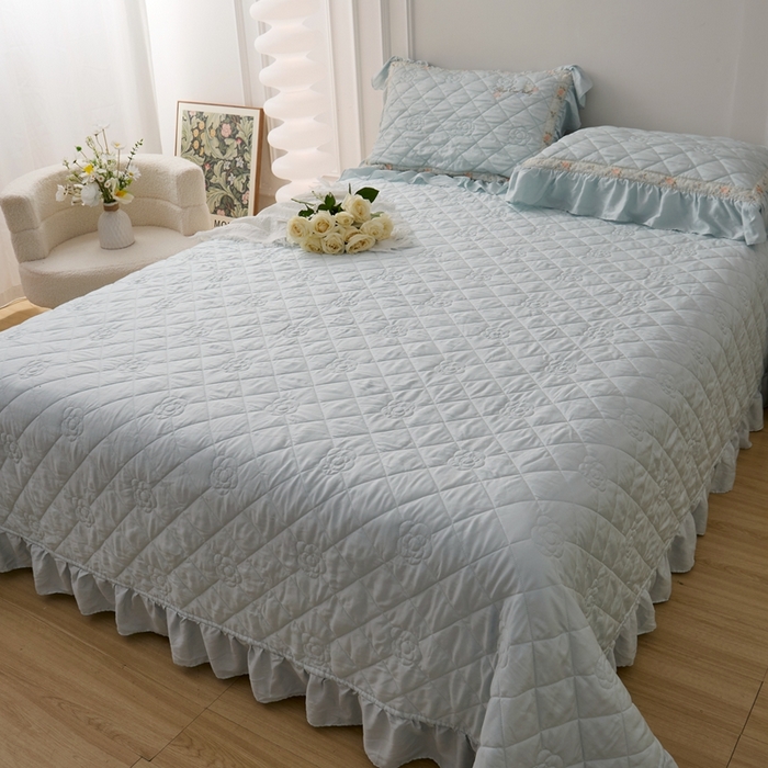 91家纺网 家纺一手货源 找家纺 （总）2025新款50莱赛尔双面天丝床盖三件套