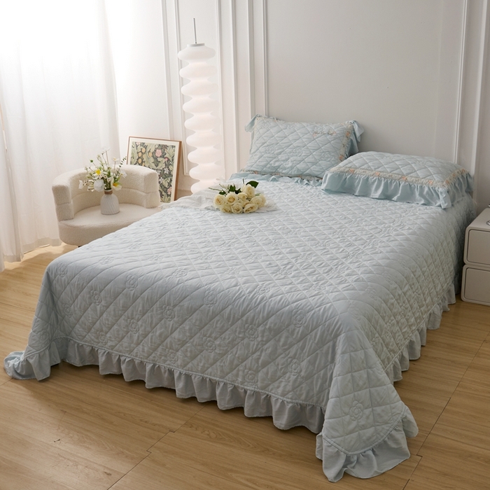 91家纺网 家纺一手货源 找家纺 （总）2025新款50莱赛尔双面天丝床盖三件套