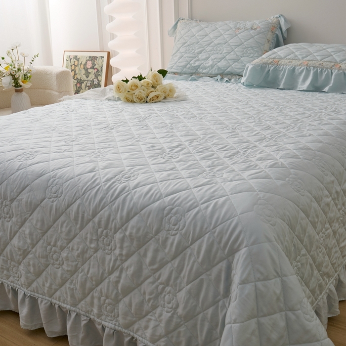 91家纺网 家纺一手货源 找家纺 （总）2025新款50莱赛尔双面天丝床盖三件套