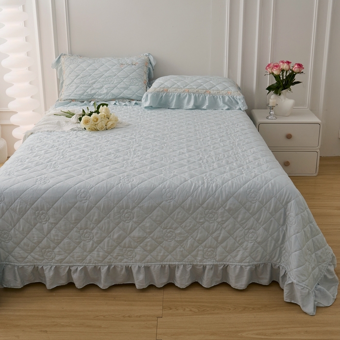 91家纺网 家纺一手货源 找家纺 （总）2025新款50莱赛尔双面天丝床盖三件套