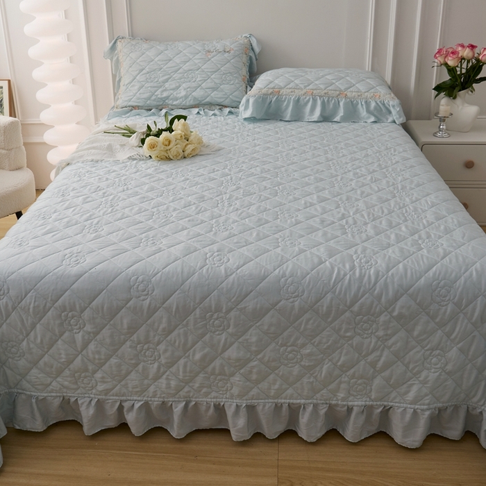 91家纺网 家纺一手货源 找家纺 （总）2025新款50莱赛尔双面天丝床盖三件套