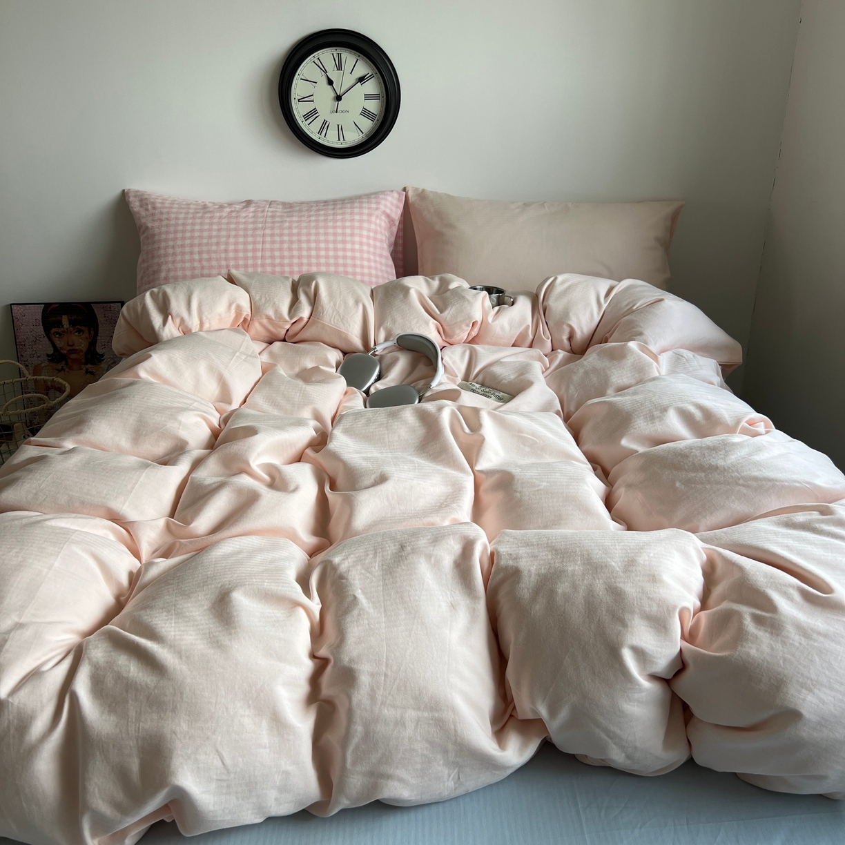 91家纺网 家纺一手货源 找家纺 （总）蜜宿 2025新款全棉人字纹四件套（蜜糖少女）