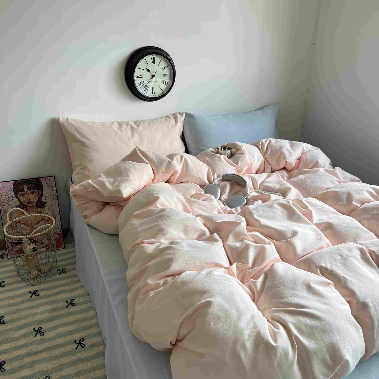 91家纺网 家纺一手货源 找家纺 （总）蜜宿 2025新款全棉人字纹四件套（蜜糖少女）