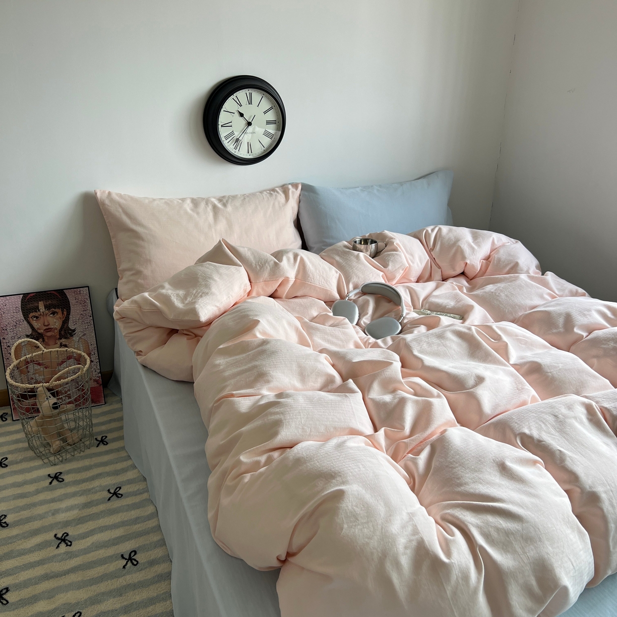 91家纺网 家纺一手货源 找家纺 （总）蜜宿 2025新款全棉人字纹四件套（蜜糖少女）