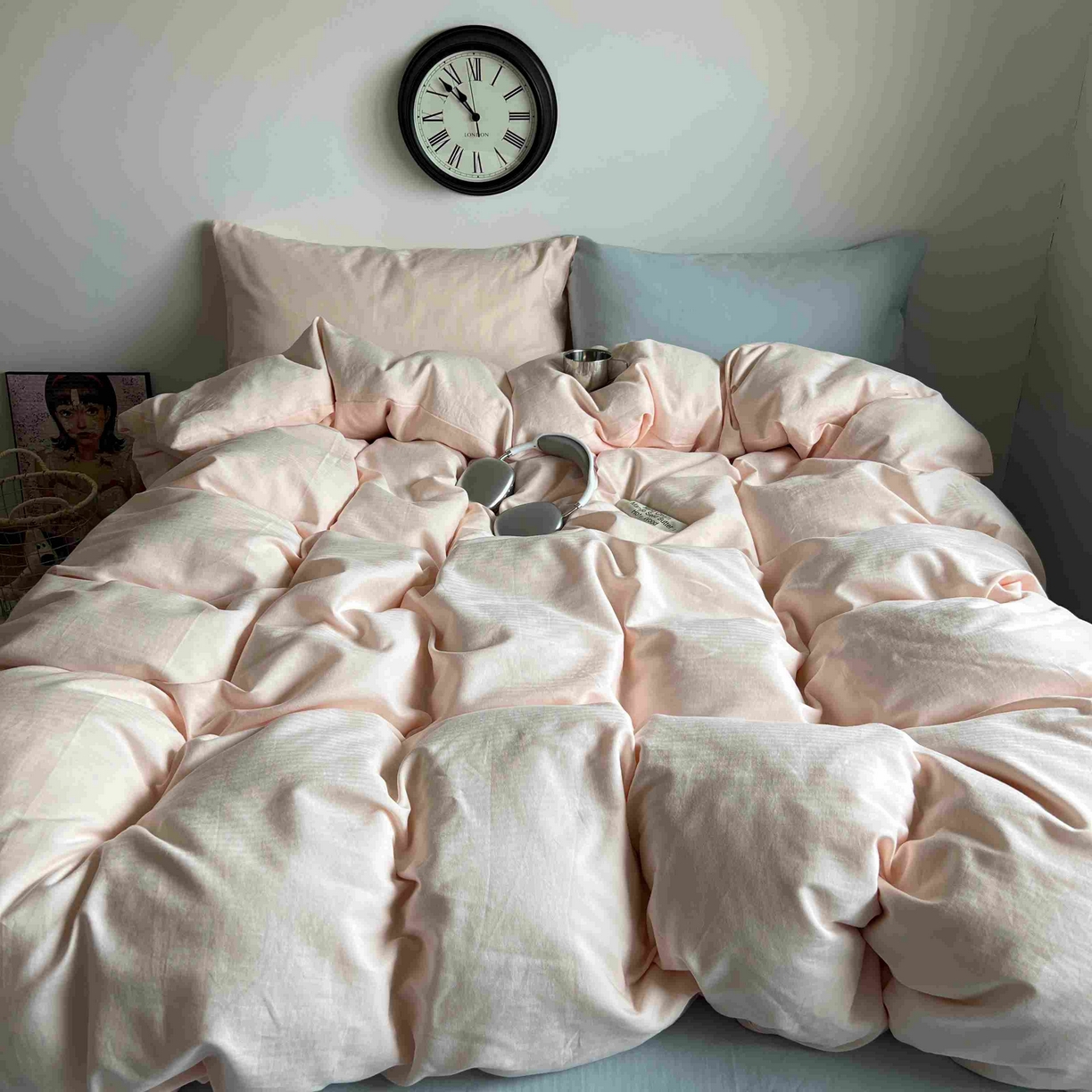 91家纺网 家纺一手货源 找家纺 （总）蜜宿 2025新款全棉人字纹四件套（蜜糖少女）