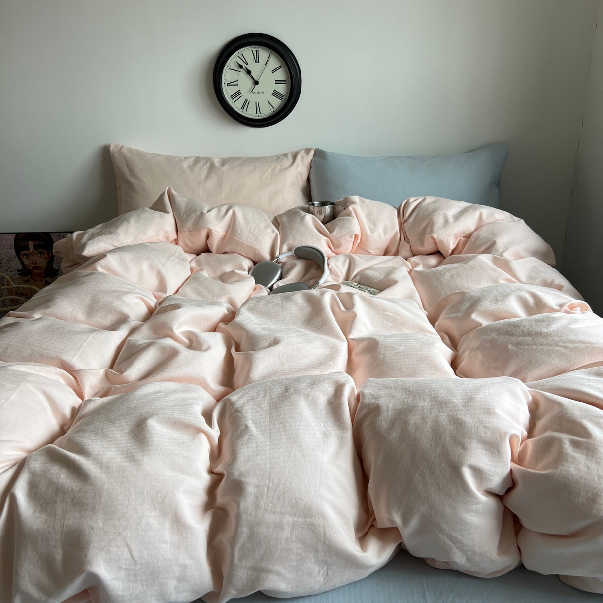 91家纺网 家纺一手货源 找家纺 蜜宿 2025新款全棉人字纹四件套（蜜糖少女） 蜜糖少女（纯色混搭）