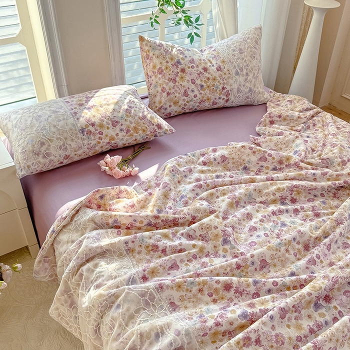 91家纺网 家纺一手货源 找家纺 （总）眠博士 2025新款双层纱印花雪纺夏被 