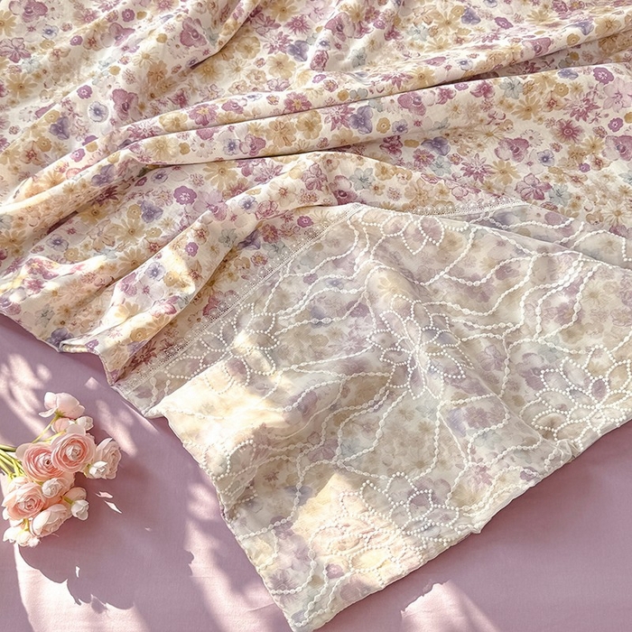 91家纺网 家纺一手货源 找家纺 （总）眠博士 2025新款双层纱印花雪纺夏被 