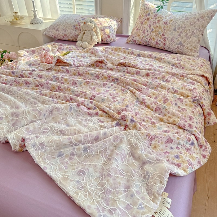 91家纺网 家纺一手货源 找家纺 （总）眠博士 2025新款双层纱印花雪纺夏被 