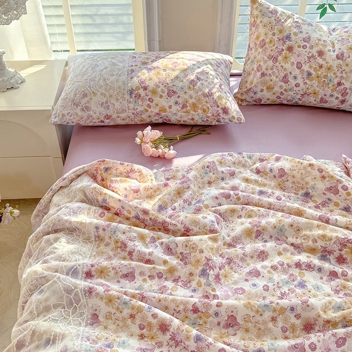 91家纺网 家纺一手货源 找家纺 （总）眠博士 2025新款双层纱印花雪纺夏被 