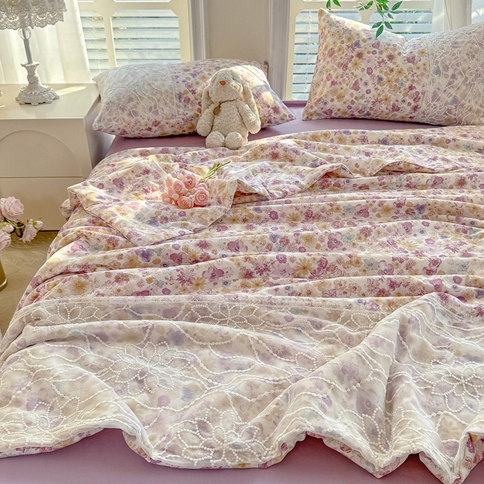 91家纺网 家纺一手货源 找家纺 （总）眠博士 2025新款双层纱印花雪纺夏被 