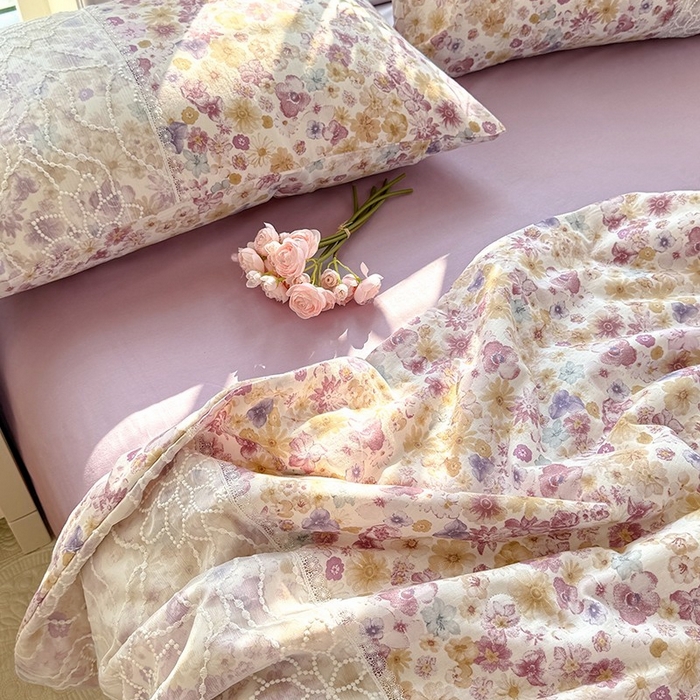 91家纺网 家纺一手货源 找家纺 （总）眠博士 2025新款双层纱印花雪纺夏被 