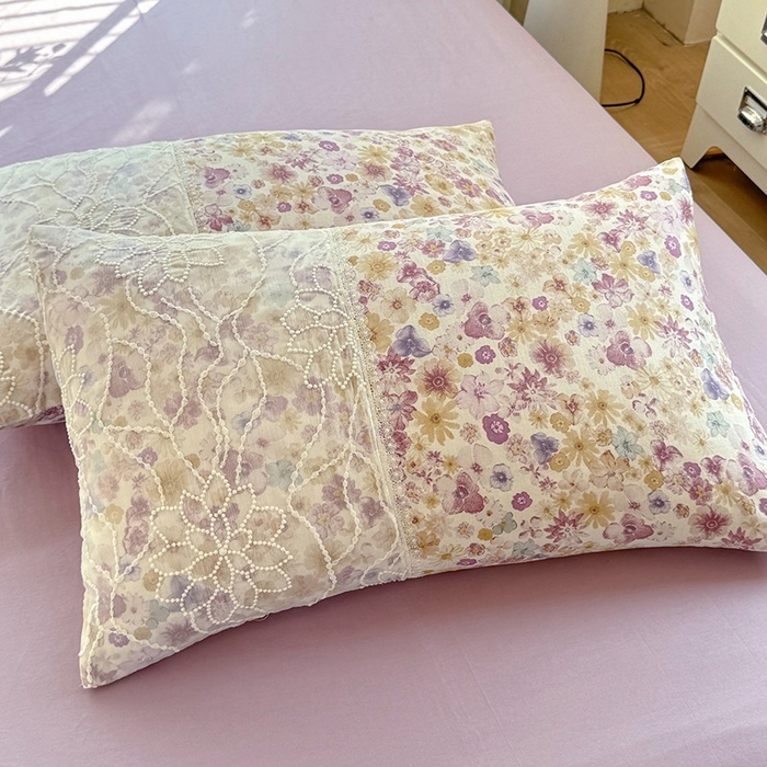 91家纺网 家纺一手货源 找家纺 眠博士 2025新款双层纱印花雪纺夏被  雪纺夏被-芳菲