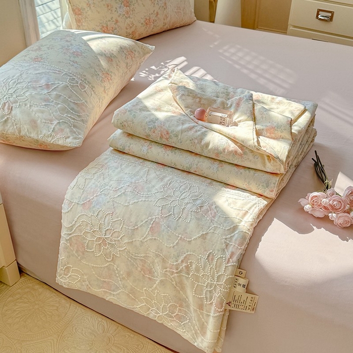 眠博士 2025新款双层纱印花雪纺夏被  雪纺夏被-连灿