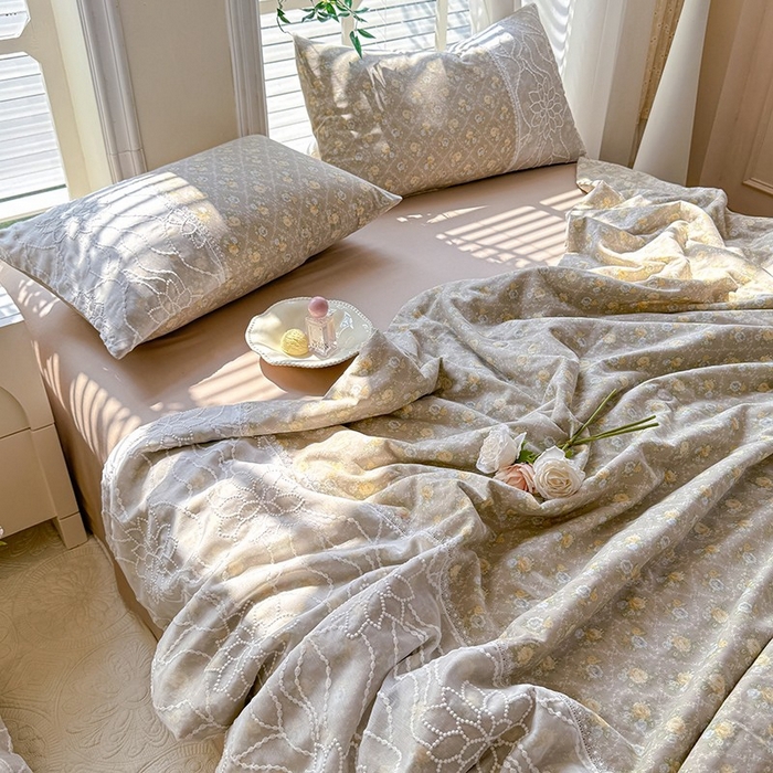 91家纺网 家纺一手货源 找家纺 眠博士 2025新款双层纱印花雪纺夏被  雪纺夏被-涟漪