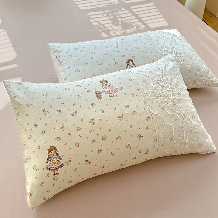 91家纺网 家纺一手货源 找家纺 眠博士 2025新款双层纱印花雪纺夏被  雪纺夏被-麻花少女