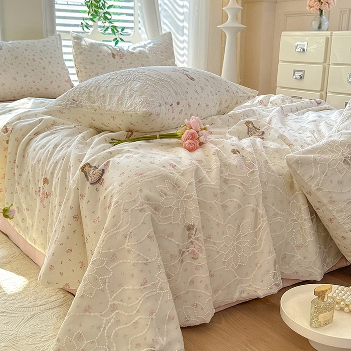 91家纺网 家纺一手货源 找家纺 眠博士 2025新款双层纱印花雪纺夏被  雪纺夏被-麻花少女