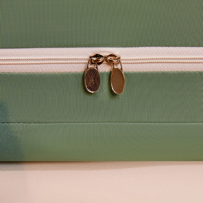 91家纺网 家纺一手货源 找家纺 浪幔纱蚊帐 2025新款A类遮光防摔蚊帐坐床拉链全底回底纯色加厚支架 橄榄绿【回底带帘款】