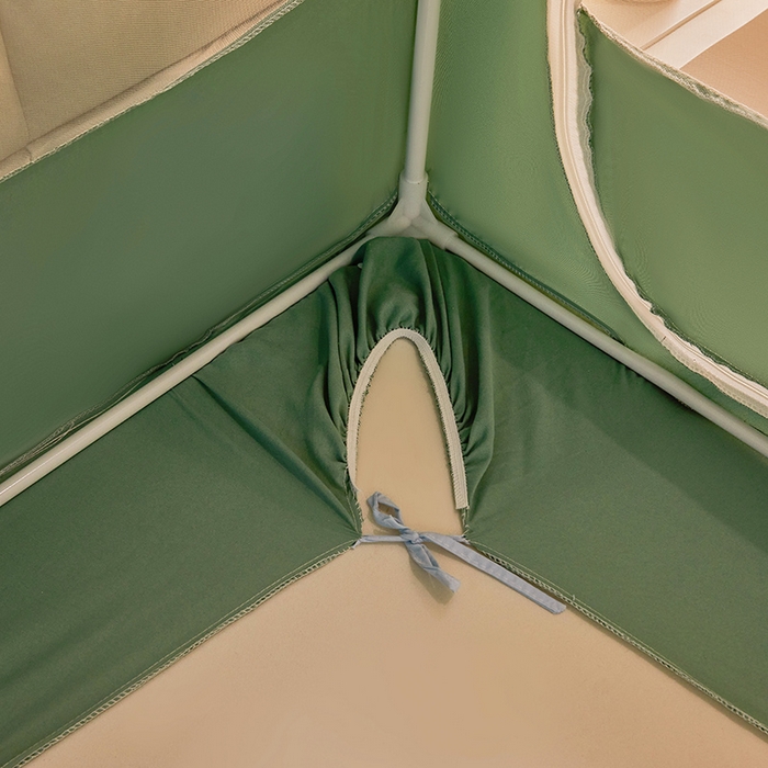 91家纺网 家纺一手货源 找家纺 浪幔纱蚊帐 2025新款A类遮光防摔蚊帐坐床拉链全底回底纯色加厚支架 橄榄绿【回底带帘款】