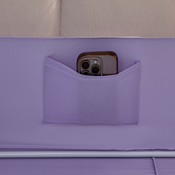 91家纺网 家纺一手货源 找家纺 浪幔纱蚊帐 2025新款A类遮光防摔蚊帐坐床拉链全底回底纯色加厚支架 优雅紫【回底带帘款】