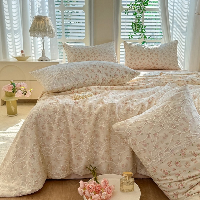 91家纺网 家纺一手货源 找家纺 眠博士 2025新款双层纱印花雪纺夏被  雪纺夏被-芯蔷