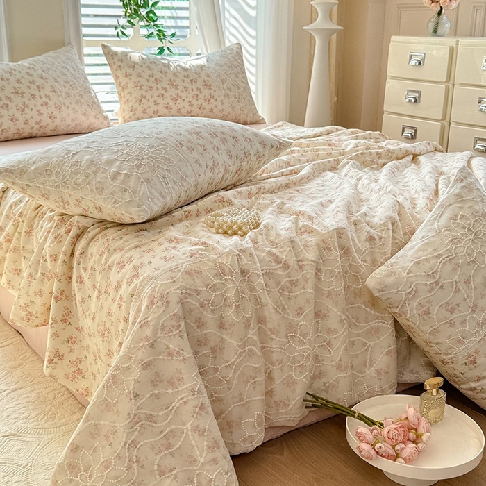 91家纺网 家纺一手货源 找家纺 眠博士 2025新款双层纱印花雪纺夏被  雪纺夏被-芯蔷