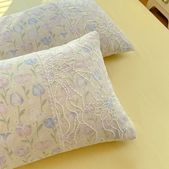 91家纺网 家纺一手货源 找家纺 眠博士 2025新款双层纱印花雪纺夏被  雪纺夏被-郁金花海