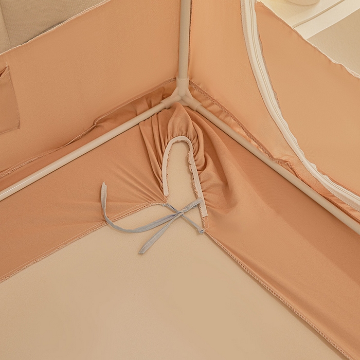 91家纺网 家纺一手货源 找家纺 浪幔纱蚊帐 2025新款A类遮光防摔蚊帐坐床拉链全底回底纯色加厚支架 心意橙【回底无帘款】