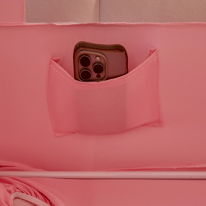 91家纺网 家纺一手货源 找家纺 浪幔纱蚊帐 2025新款A类遮光防摔蚊帐坐床拉链全底回底纯色加厚支架 樱花粉【全底带帘款】