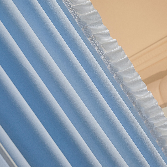 91家纺网 家纺一手货源 找家纺 浪幔纱蚊帐 2025新款A类遮光防摔蚊帐坐床拉链全底回底纯色加厚支架 舒雅蓝【全底带帘款】