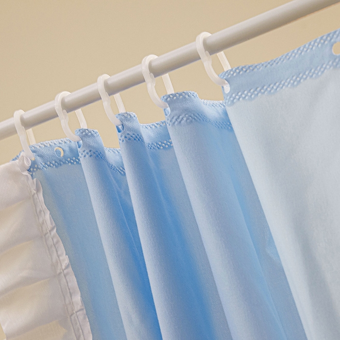 91家纺网 家纺一手货源 找家纺 浪幔纱蚊帐 2025新款A类遮光防摔蚊帐坐床拉链全底回底纯色加厚支架 舒雅蓝【全底带帘款】