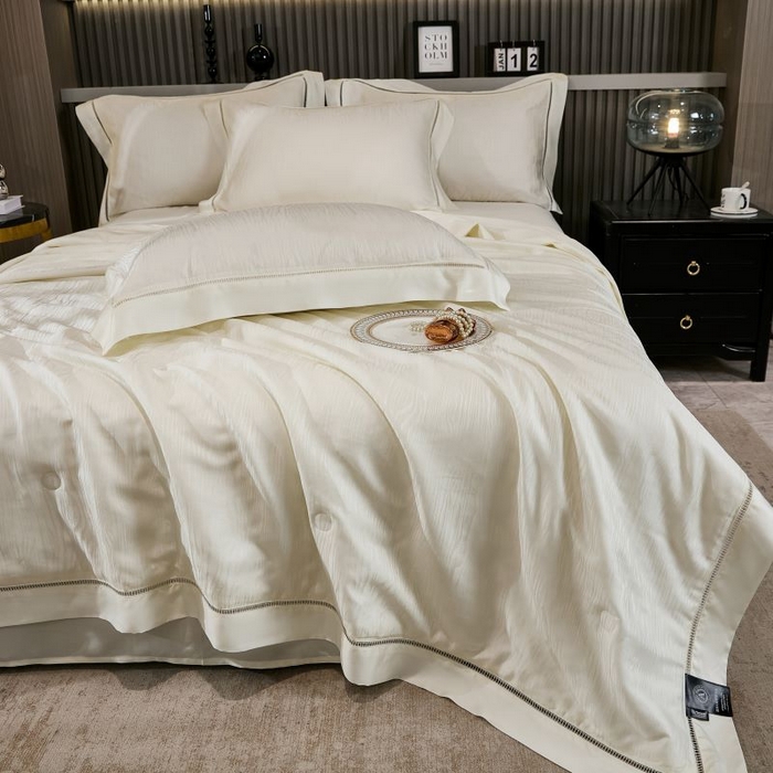 眠博士2025新款提花夏被四件套多件套 流光白