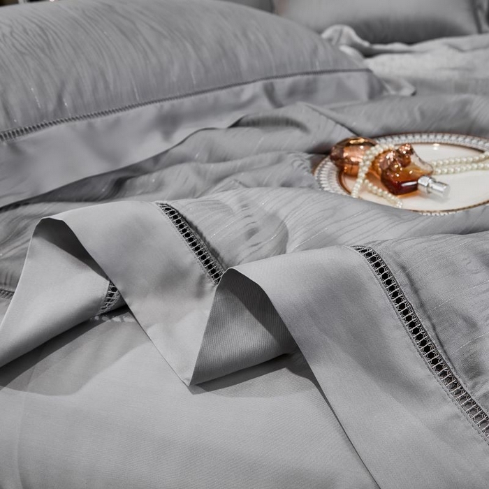 91家纺网 家纺一手货源 找家纺 眠博士2025新款提花夏被四件套多件套 雅致灰