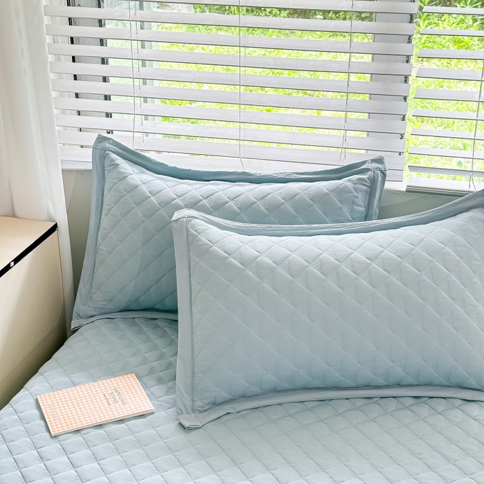 橘夏家纺 2025新款凉感雪肌棉纯色枕套 矢车菊蓝