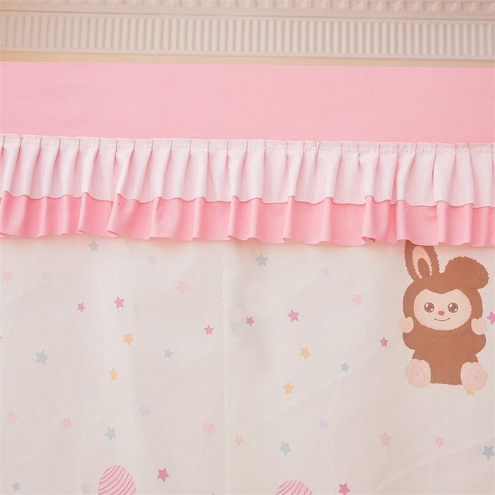 91家纺网 家纺一手货源 找家纺 浪幔纱蚊帐 2025新款A类可拆卸床单全底防摔蚊帐遮光床帘一体式回底拉链坐床 可爱乐园【回底款】