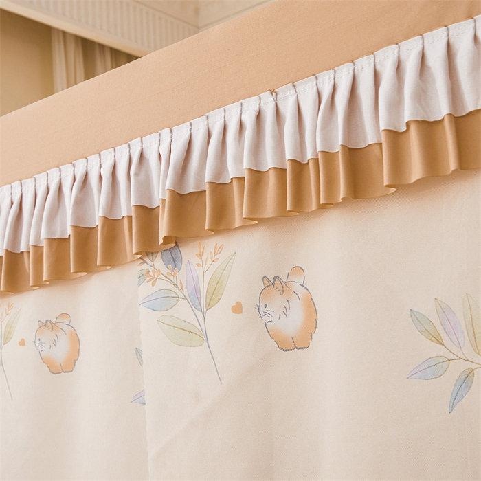 91家纺网 家纺一手货源 找家纺 浪幔纱蚊帐 2025新款A类可拆卸床单全底防摔蚊帐遮光床帘一体式回底拉链坐床 森林灵狐【回底款】