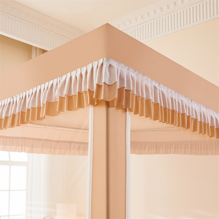 91家纺网 家纺一手货源 找家纺 浪幔纱蚊帐 2025新款A类可拆卸床单全底防摔蚊帐遮光床帘一体式回底拉链坐床 森林灵狐【回底款】