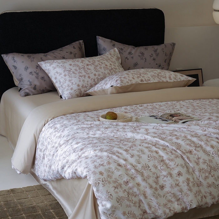 91家纺网 家纺一手货源 找家纺 （总）咏绒家纺工厂店 2025新款A类奥地利进口天丝轻奢花卉款四件套系列