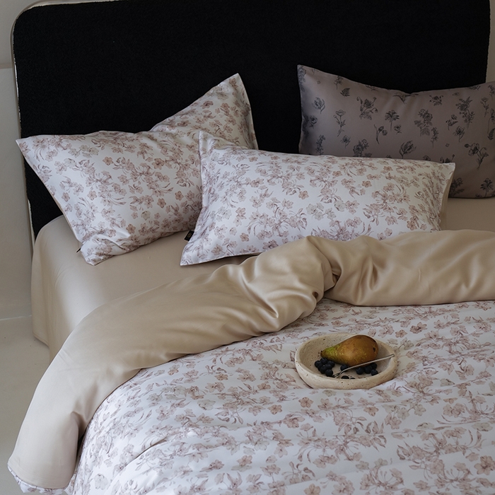 91家纺网 家纺一手货源 找家纺 （总）咏绒家纺工厂店 2025新款A类奥地利进口天丝轻奢花卉款四件套系列